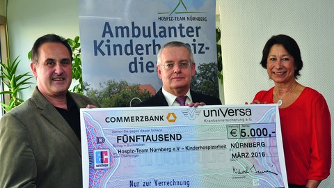 uniVersa unterstützt ambulante Kinderhospizarbeit mit 5.000 Euro 