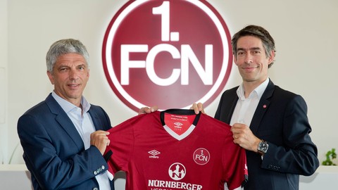 Die NÜRNBERGER Versicherung wird Haupt- und Trikotsponsor des 1. FC Nürnberg. 