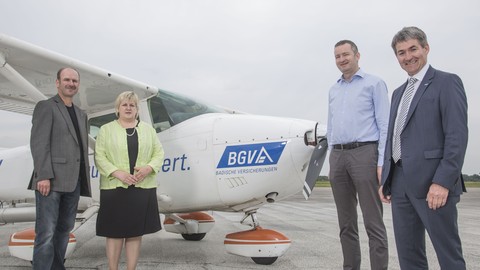 Zweiter Hagelflieger präsentiert - Hagelabwehr Ortenau und BGV / Badische Versicherungen stellen gemeinsamen Hagelflieger am Baden-Airpark vor