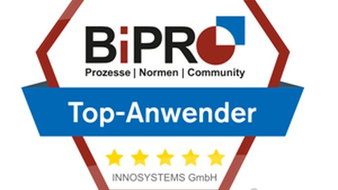 INNOSYSTEMS mit BiPRO Top-Anwender-Siegel ausgezeichnet!