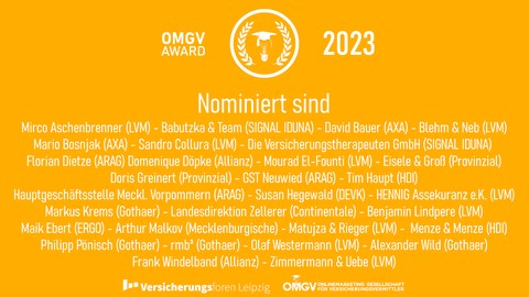 Diese 30 sind für den OMGV Agentur AWARD 2023 nominiert