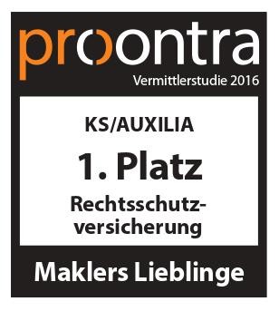 Die konstante Größe im Rechtsschutz - KS/AUXILIA Rechtsschutz erneut beliebtester Maklerpartner