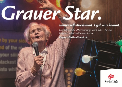 Mit „Grauem Star“: Swiss Life startet Werbekampagne mit jung gebliebenen älteren Menschen für ein längeres, selbstbestimmtes Leben