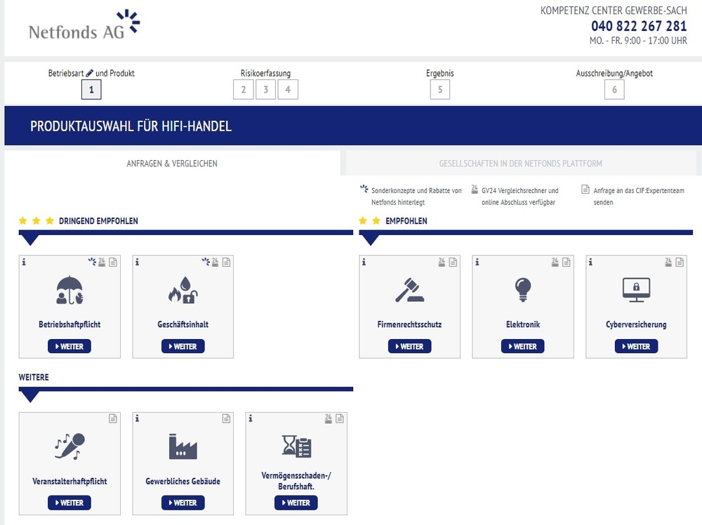 Netfonds vereinfacht die Beratung von Gewerbeversicherungen