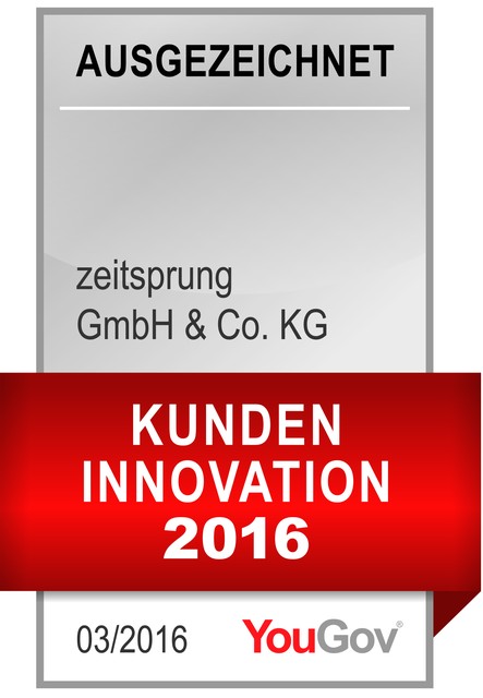 zeitsprung_YouGov Auszeichnung Kundeninnovation MRZ 2016