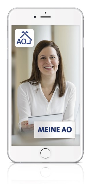 Startbildschirm der neuen App "Meine AO"