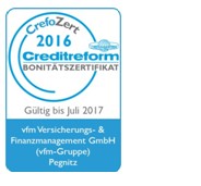 Das Bonitätszertifikat CrefoZert dokumentiert unsere Unternehmensbonität und basiert auf einer professionellen Jahresabschlussanalyse durch die Creditreform Rating AG sowie den Bonitätsinformationen der Creditreform Wirtschaftsdatenbank.