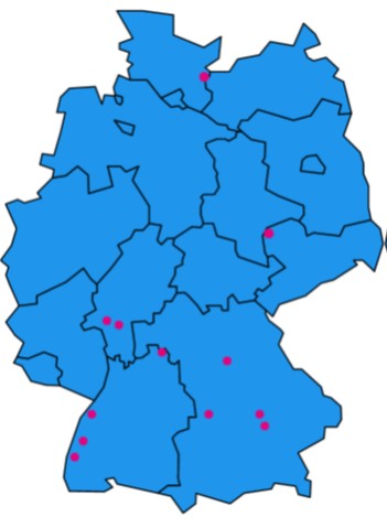 Bereits integrierte Standorte der Ruhestandsplanung Regional